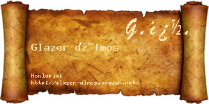 Glazer Álmos névjegykártya